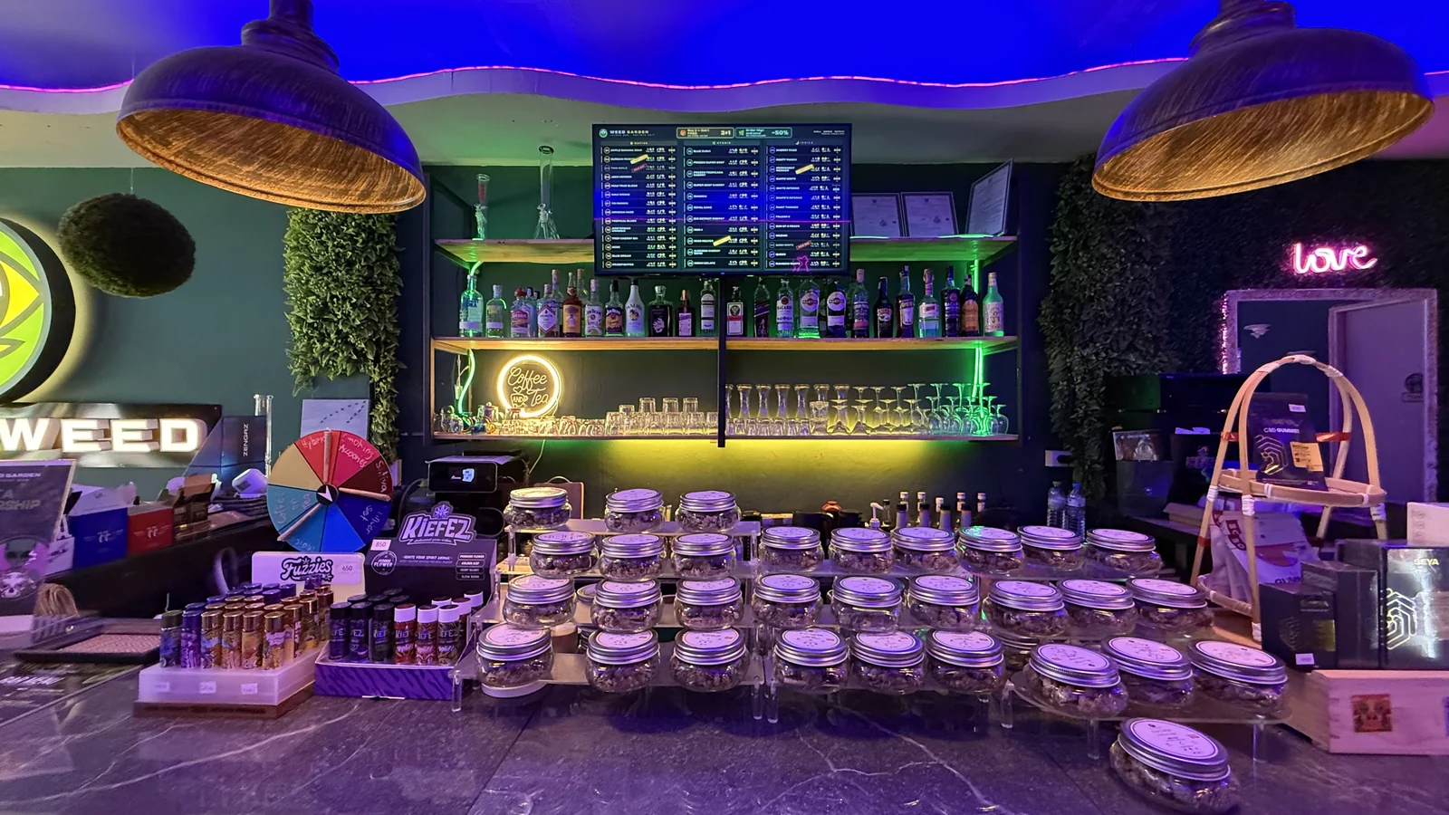 The bar and lounge floor at Weed Garden Lounge Bar in Pattaya